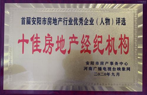 荣耀时刻 盛励营销荣获 安阳十佳房地产经纪机构 奖项